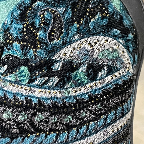 Diba paisley teal boho retro tapestry booties. - Picture 9 of 10
